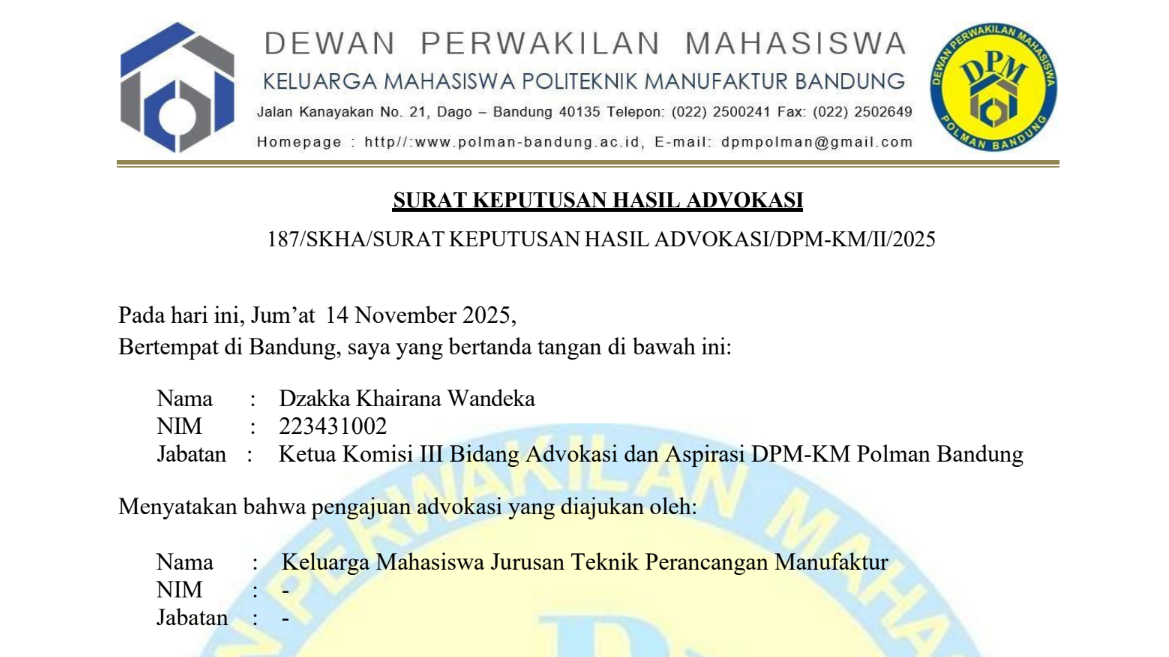 DPM-KM Rilis Hasil RDP Jurusan Teknik Perancangan Manufaktur: Dari Keseimbangan Akademik hingga Fasilitas HMTP