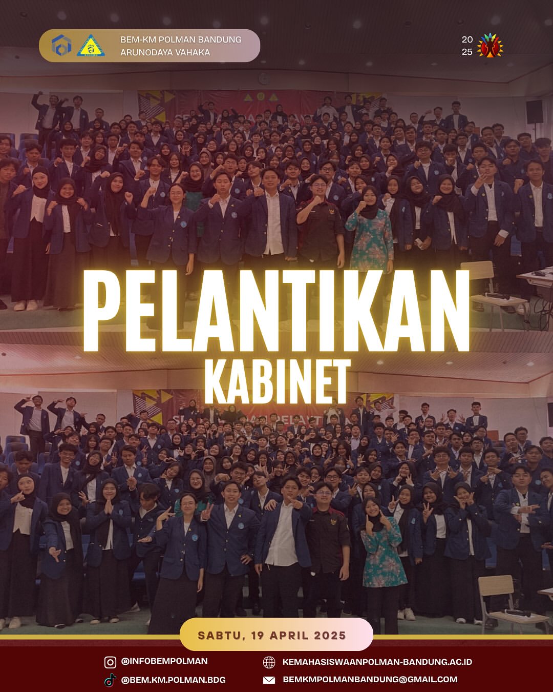 BEM-KM POLMAN Bandung Resmi Lantik Kabinet "Arunodaya Vahaka" Periode 2025–2026